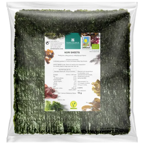 ALGI NORI PRAŻONE DO SUSHI BIO (6 szt.) 15 g - PORTO MUINOS