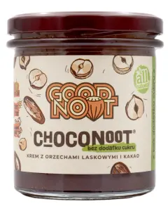 KREM Z ORZECHÓW LASKOWYCH I KAKAO BEZ DODATKU CUKRÓW 330 g - GOOD NOOT