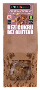 CIASTKA OWSIANE Z MIGDAŁAMI I CZEKOLADĄ BEZ DODATKU CUKRÓW BEZGLUTENOWE 150 g - PURE&GOOD