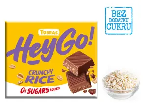 CZEKOLADA MLECZNA CRUNCHY Z CHRUPIĄCYM RYŻEM BEZ DODATKU CUKRÓW BEZGLUTENOWA 60 g - TORRAS