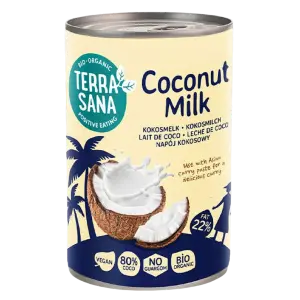 COCONUT MILK - NAPÓJ KOKOSOWY BEZ GUMY GUAR (22 % TŁUSZCZU) BIO 400 ml - TERRASANA