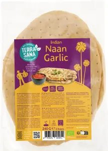 CHLEB NAAN CZOSNKOWY BIO 240 g - TERRASANA