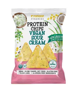CHRUPKI PIRAMIDKI PROTEINOWE O SMAKU KWAŚNEJ ŚMIETANY ZE SZCZYPIORKIEM BEZGLUTENOWE 60 g - POPCROP